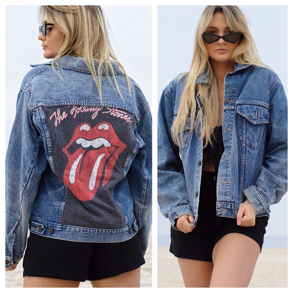 ROLLING STONES Repurposed Denim Jacket